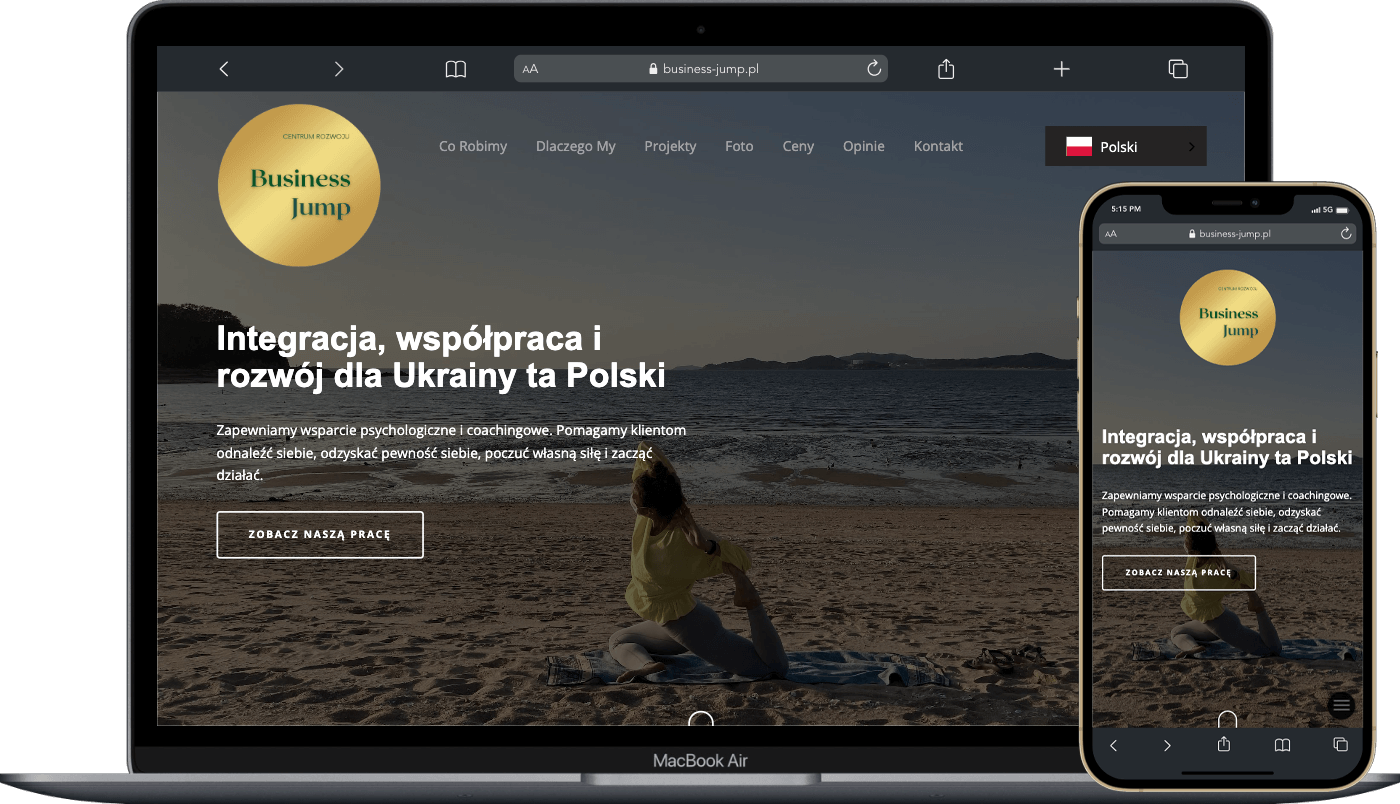 screenshot of Business-jump.pl website